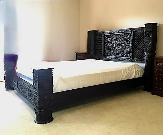 Calvin Solid Wooden Pillar Bed Frame