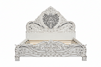 Arangi Hand-Carved Solid Wood Platform Bed