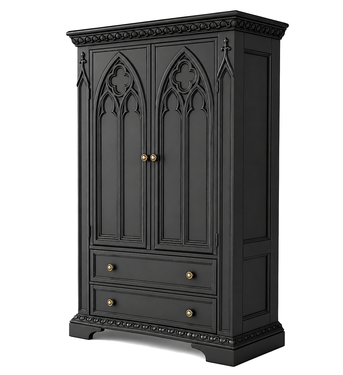 Blackspire™ Gothic Hand-Carved Solid Wood Armoire