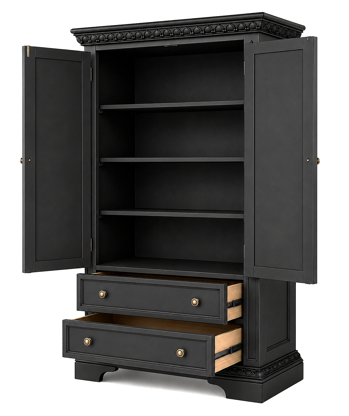 Blackspire™ Gothic Hand-Carved Solid Wood Armoire