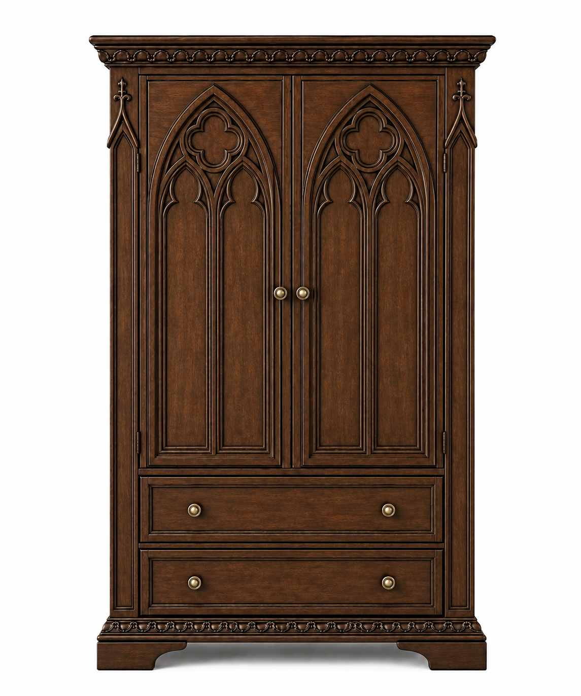 Blackspire™ Gothic Hand-Carved Solid Wood Armoire