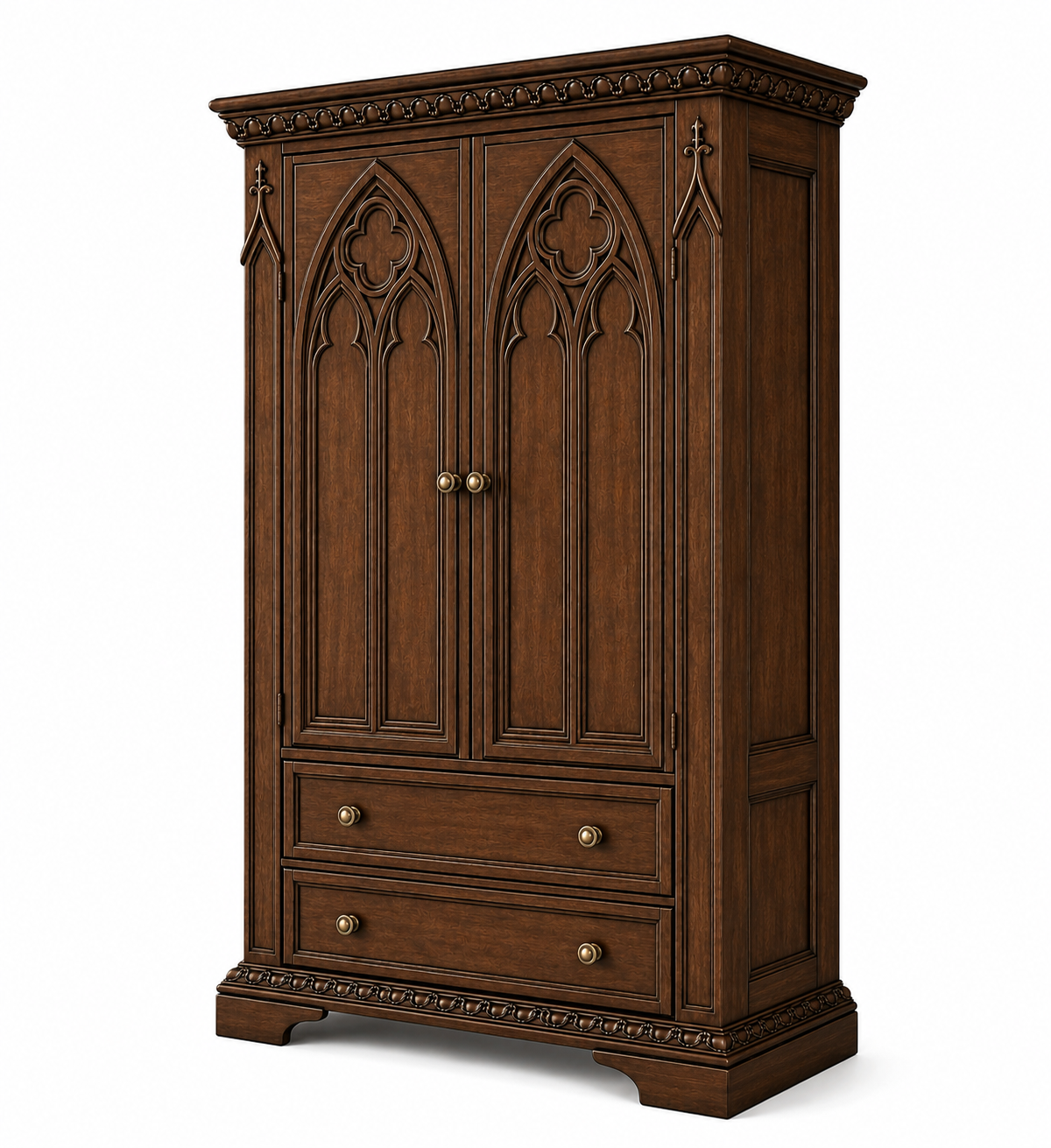 Blackspire™ Gothic Hand-Carved Solid Wood Armoire