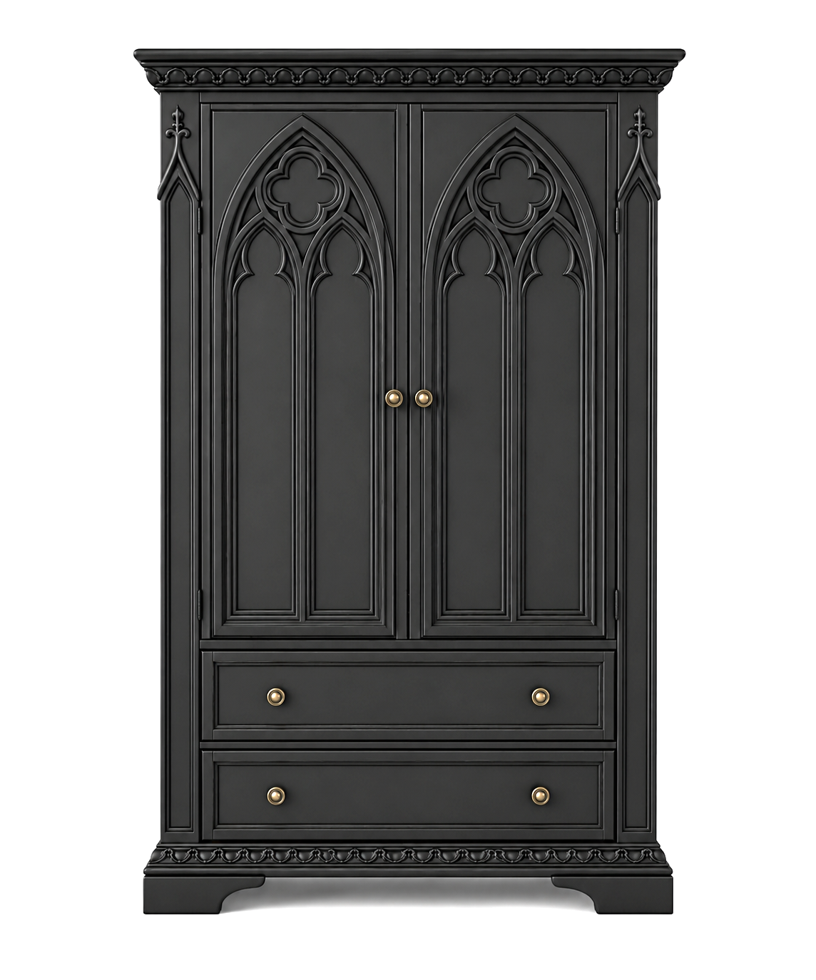Blackspire™ Gothic Hand-Carved Solid Wood Armoire