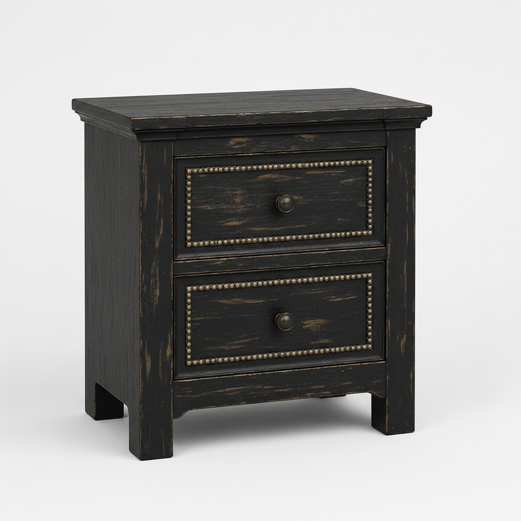 Castilla Forge™ Rustic Gothic Solid Wood Nightstand