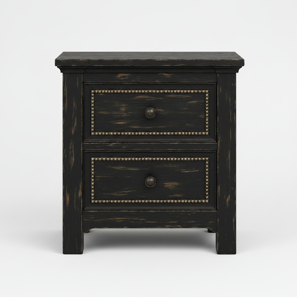 Castilla Forge™ Rustic Gothic Solid Wood Nightstand