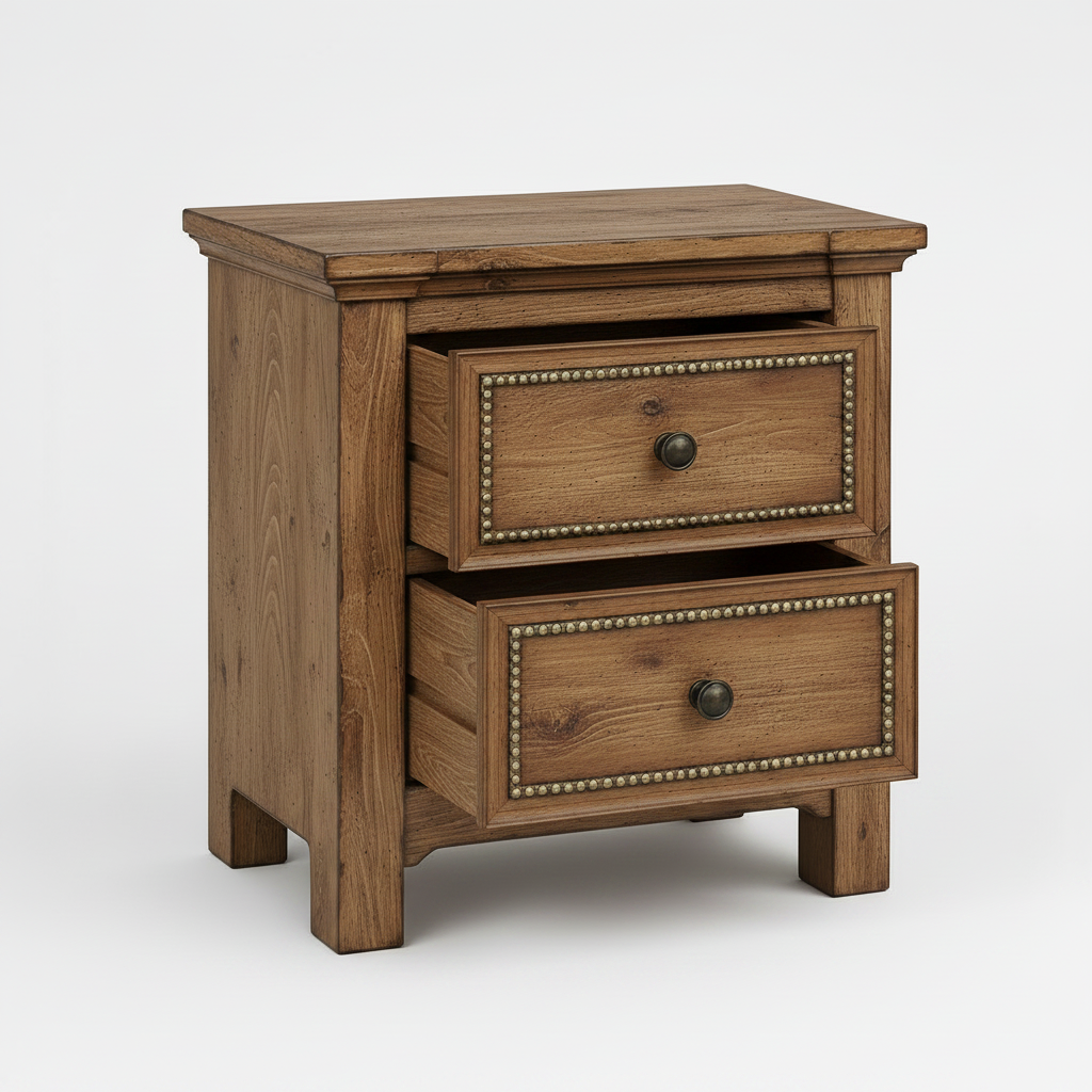 Castilla Forge™ Rustic Gothic Solid Wood Nightstand