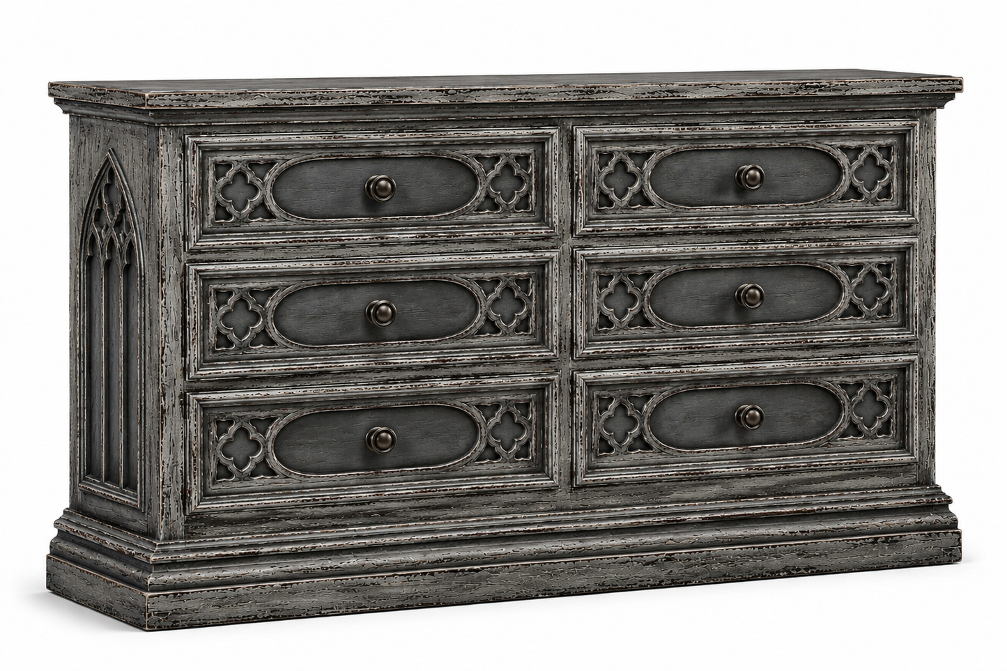 Cathedral Reverie™ Gothic Hand-Carved Solid Wood Dresser