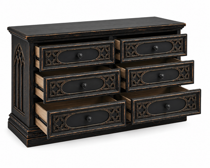 Cathedral Reverie™ Gothic Hand-Carved Solid Wood Dresser