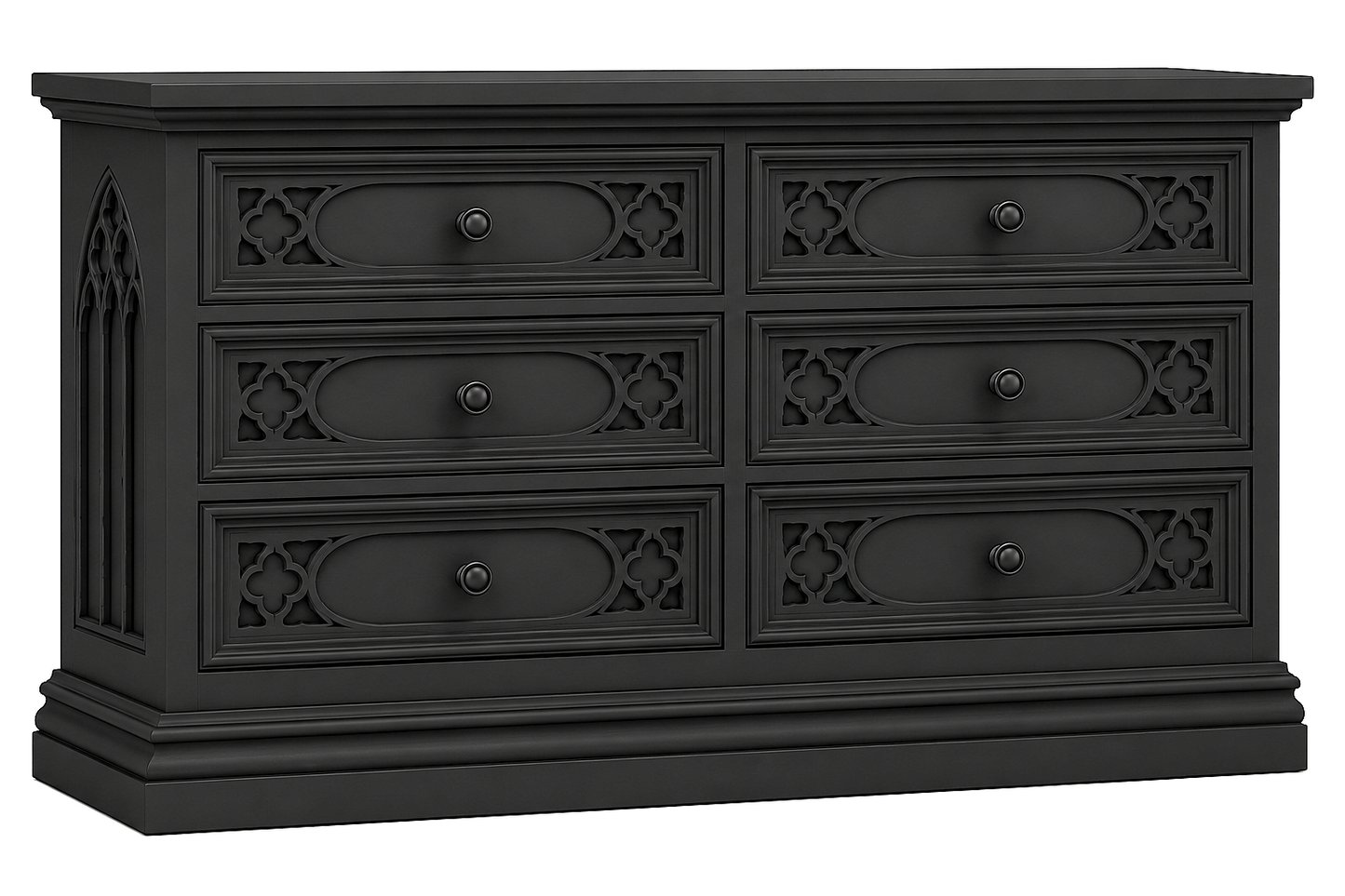 Cathedral Reverie™ Gothic Hand-Carved Solid Wood Dresser