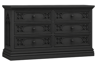 Cathedral Reverie™ Gothic Hand-Carved Solid Wood Dresser