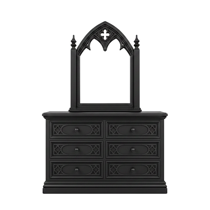 Cathedral Reverie™ Gothic Hand-Carved Solid Wood Mirror Frame