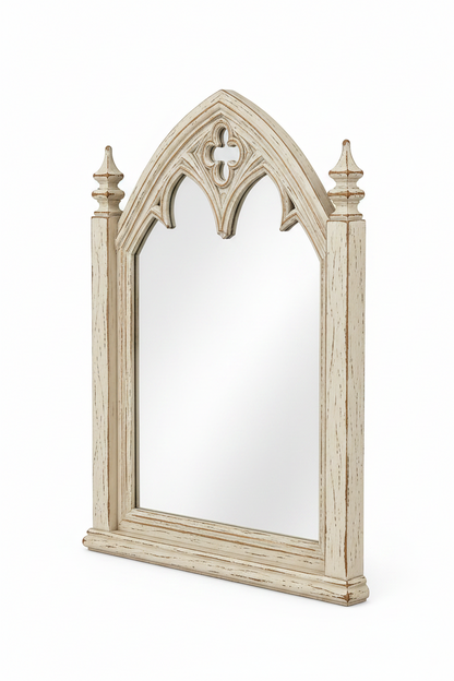 Cathedral Reverie™ Gothic Hand-Carved Solid Wood Mirror Frame