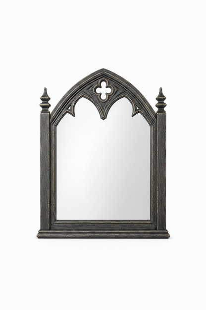Cathedral Reverie™ Gothic Hand-Carved Solid Wood Mirror Frame