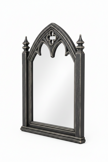 Cathedral Reverie™ Gothic Hand-Carved Solid Wood Mirror Frame