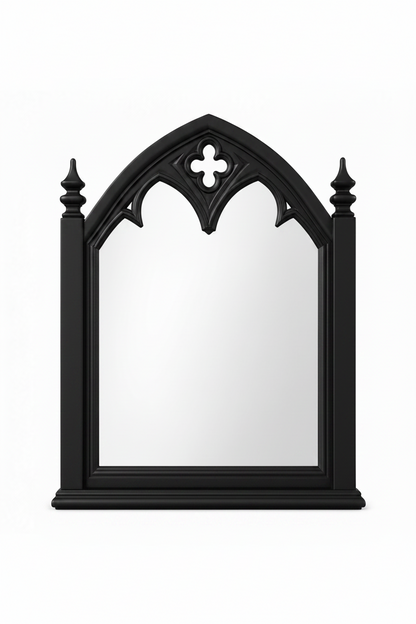 Cathedral Reverie™ Gothic Hand-Carved Solid Wood Mirror Frame
