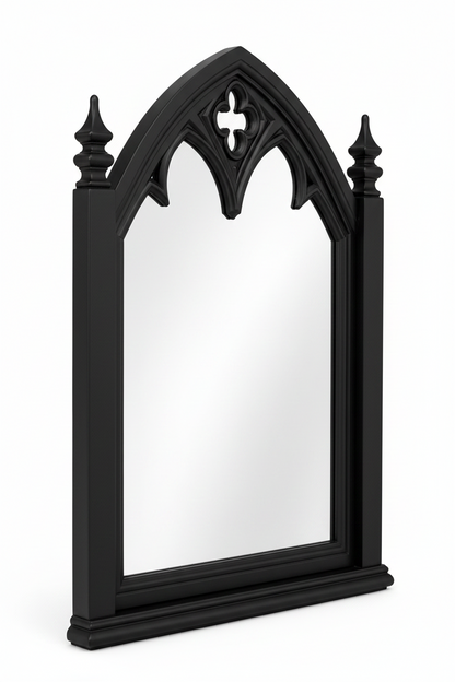 Cathedral Reverie™ Gothic Hand-Carved Solid Wood Mirror Frame