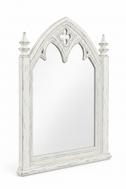 Cathedral Reverie™ Gothic Hand-Carved Solid Wood Mirror Frame