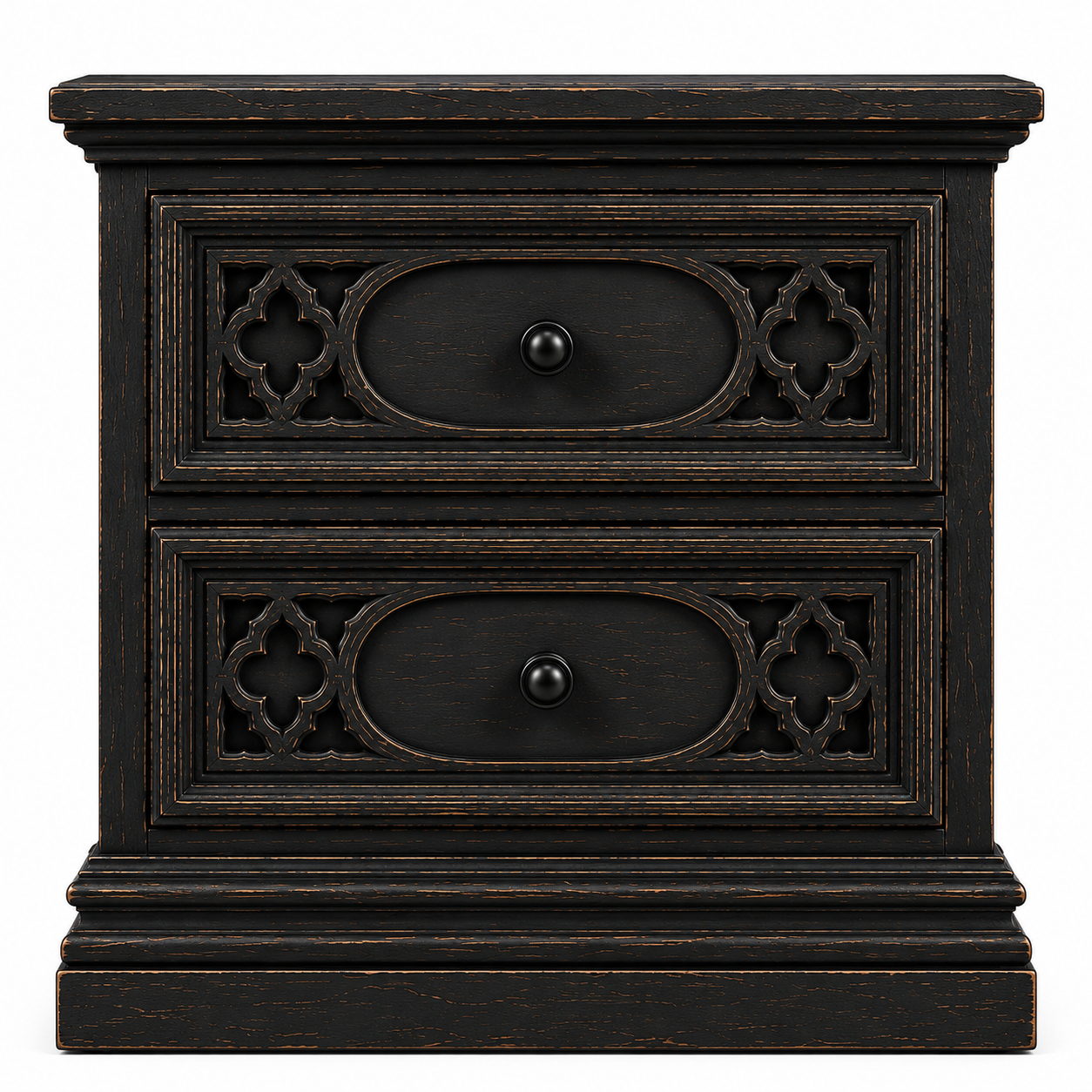 Cathedral Reverie™ Gothic Hand-Carved Solid Wood Nightstand