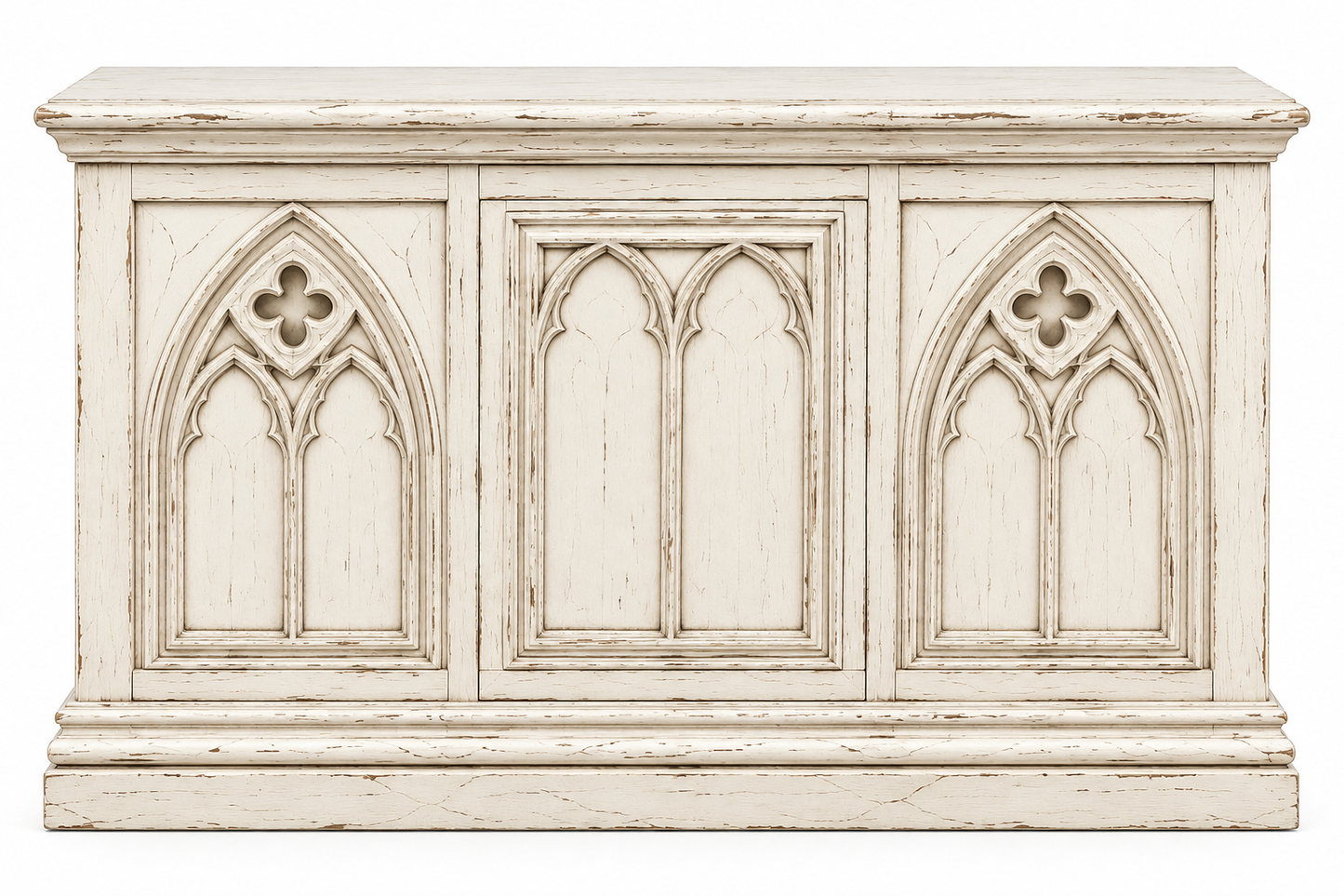 Cathedral Reverie™ Gothic Hand-Carved Solid Wood Storage Chest Box