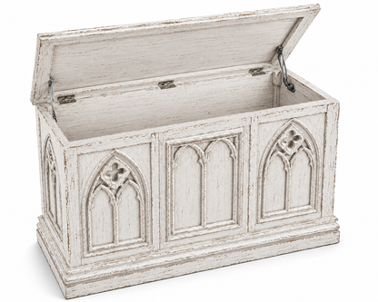 Cathedral Reverie™ Gothic Hand-Carved Solid Wood Storage Chest Box