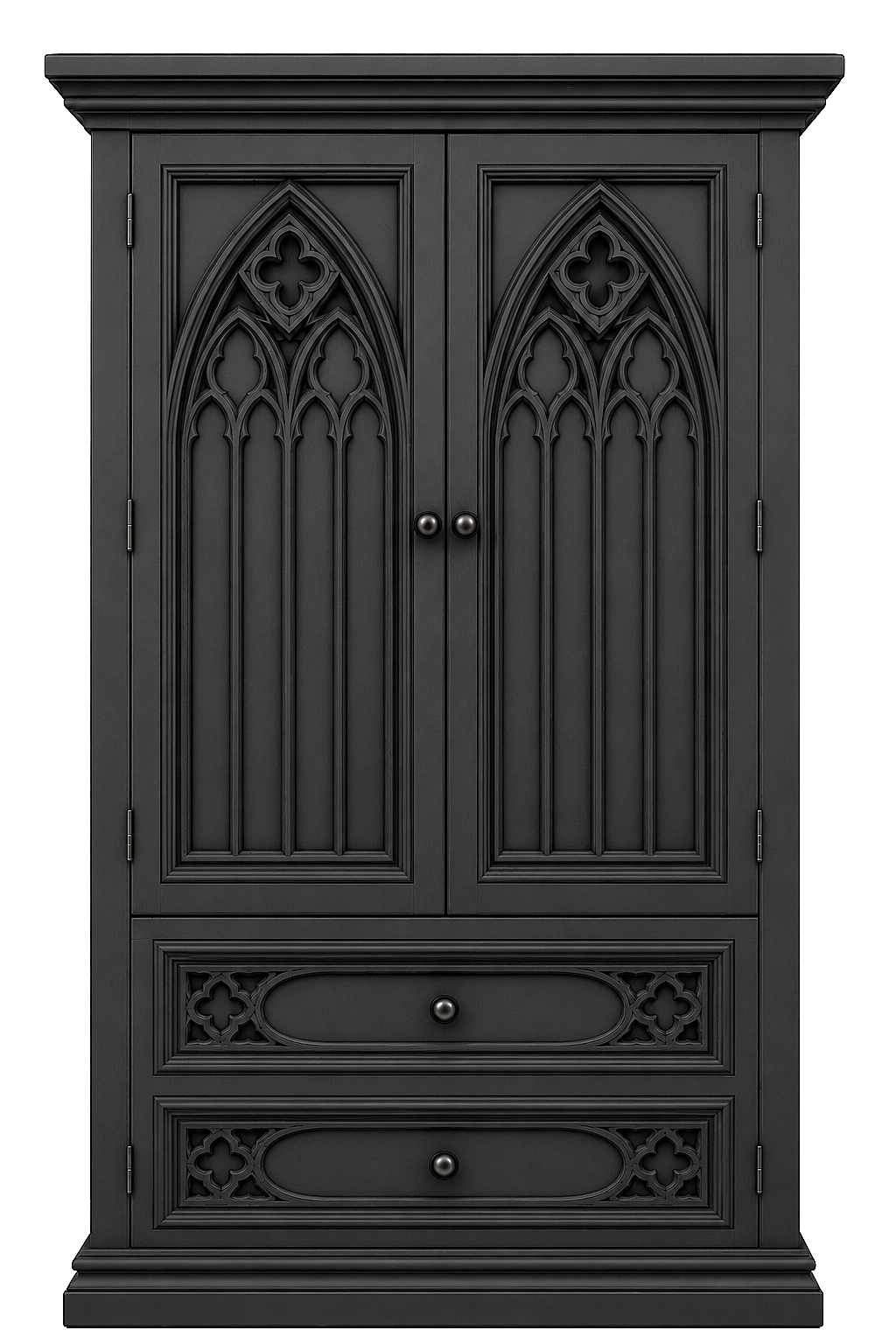 Cathedral Reverie™ Gothic Hand-Carved Solid Wood Armoire