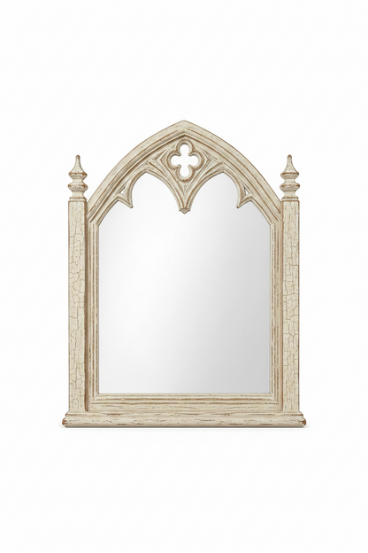 Cathedral Reverie™ Gothic Hand-Carved Solid Wood Mirror Frame