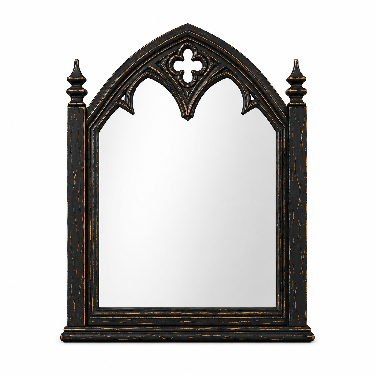 Cathedral Reverie™ Gothic Hand-Carved Solid Wood Mirror Frame