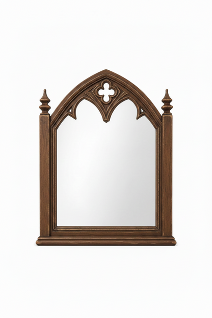 Cathedral Reverie™ Gothic Hand-Carved Solid Wood Mirror Frame