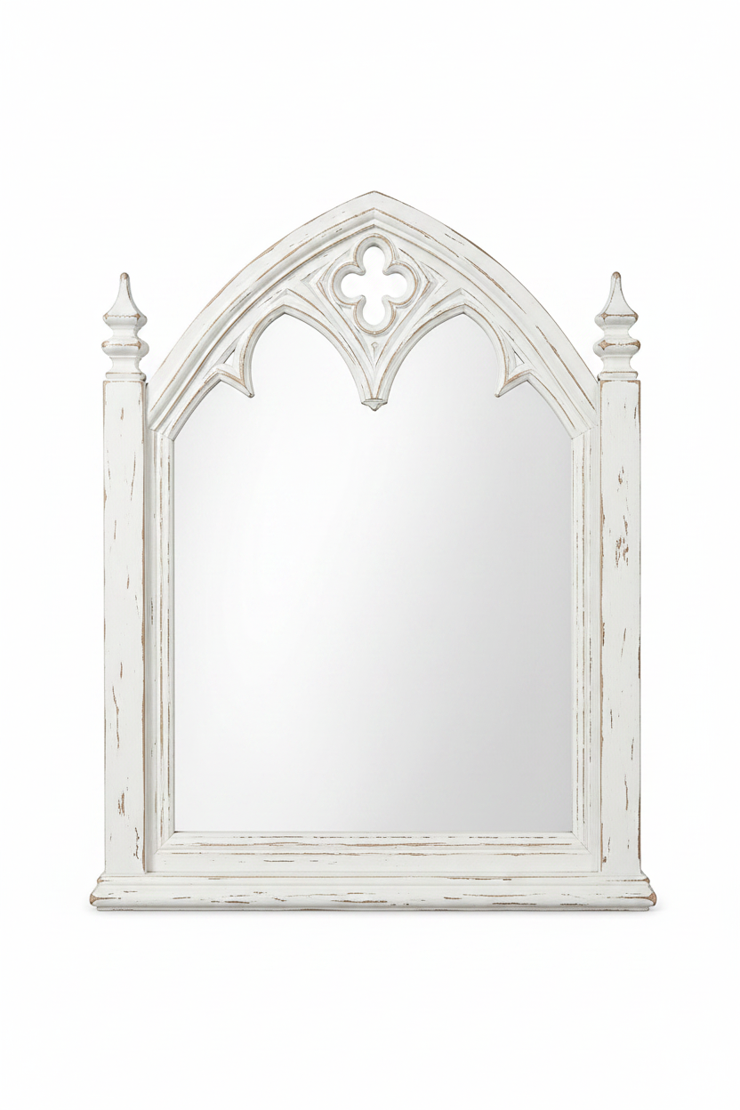 Cathedral Reverie™ Gothic Hand-Carved Solid Wood Mirror Frame