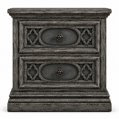 Cathedral Reverie™ Gothic Hand-Carved Solid Wood Nightstand