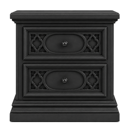 Cathedral Reverie™ Gothic Hand-Carved Solid Wood Nightstand