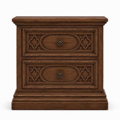 Cathedral Reverie™ Gothic Hand-Carved Solid Wood Nightstand