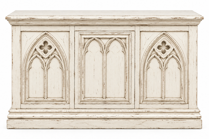 Cathedral Reverie™ Gothic Hand-Carved Solid Wood Storage Chest Box