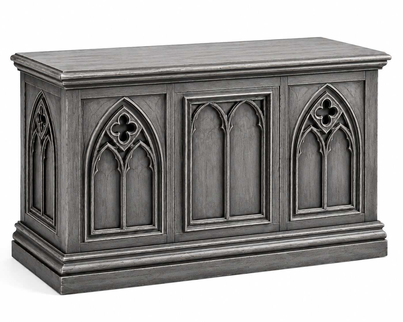 Cathedral Reverie™ Gothic Hand-Carved Solid Wood Storage Chest Box