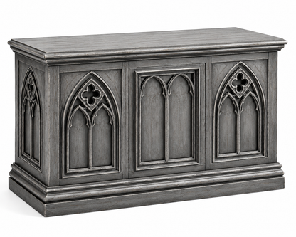 Cathedral Reverie™ Gothic Hand-Carved Solid Wood Storage Chest Box