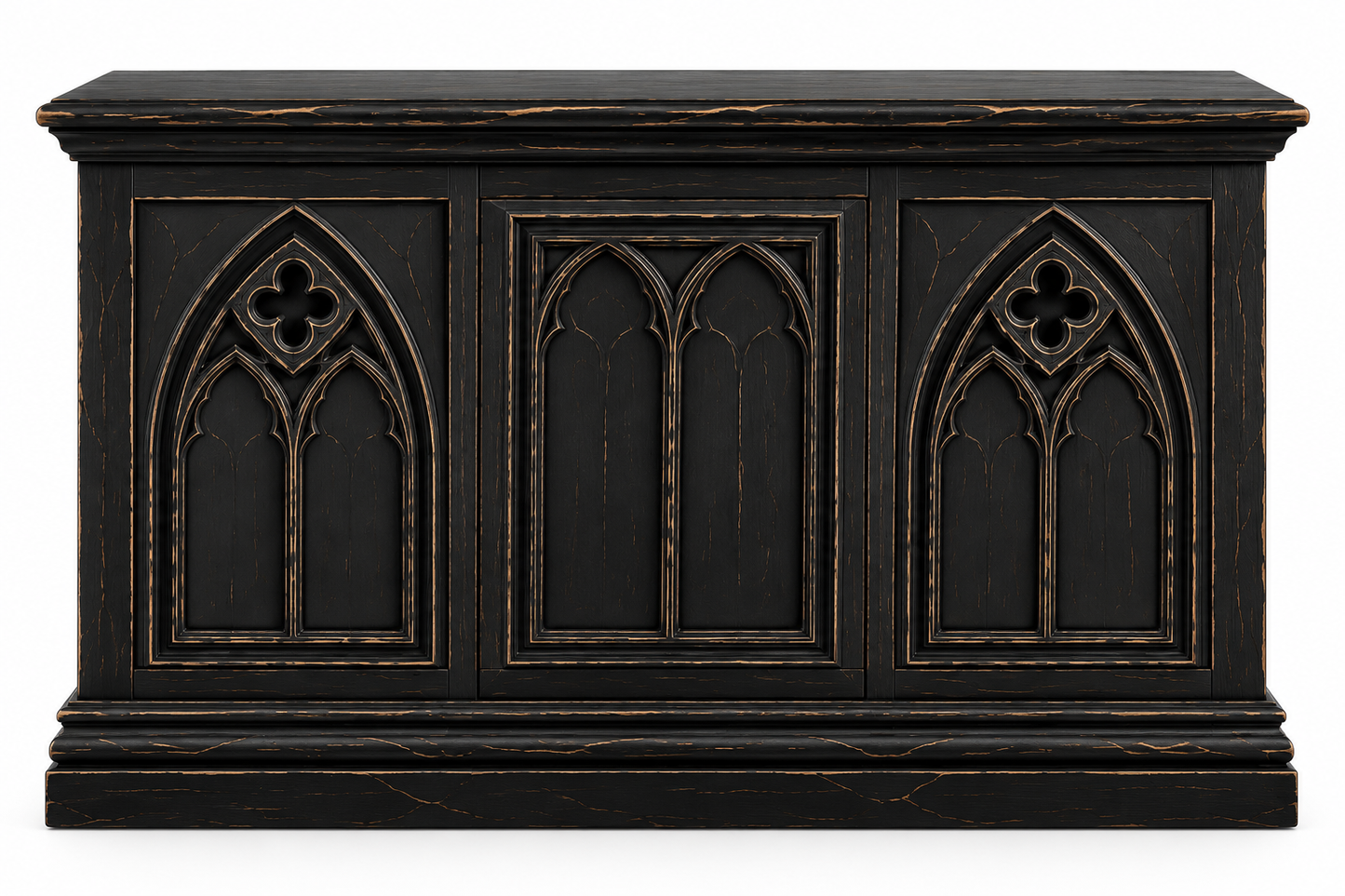 Cathedral Reverie™ Gothic Hand-Carved Solid Wood Storage Chest Box