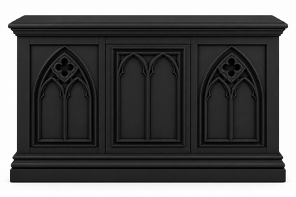 Cathedral Reverie™ Gothic Hand-Carved Solid Wood Storage Chest Box