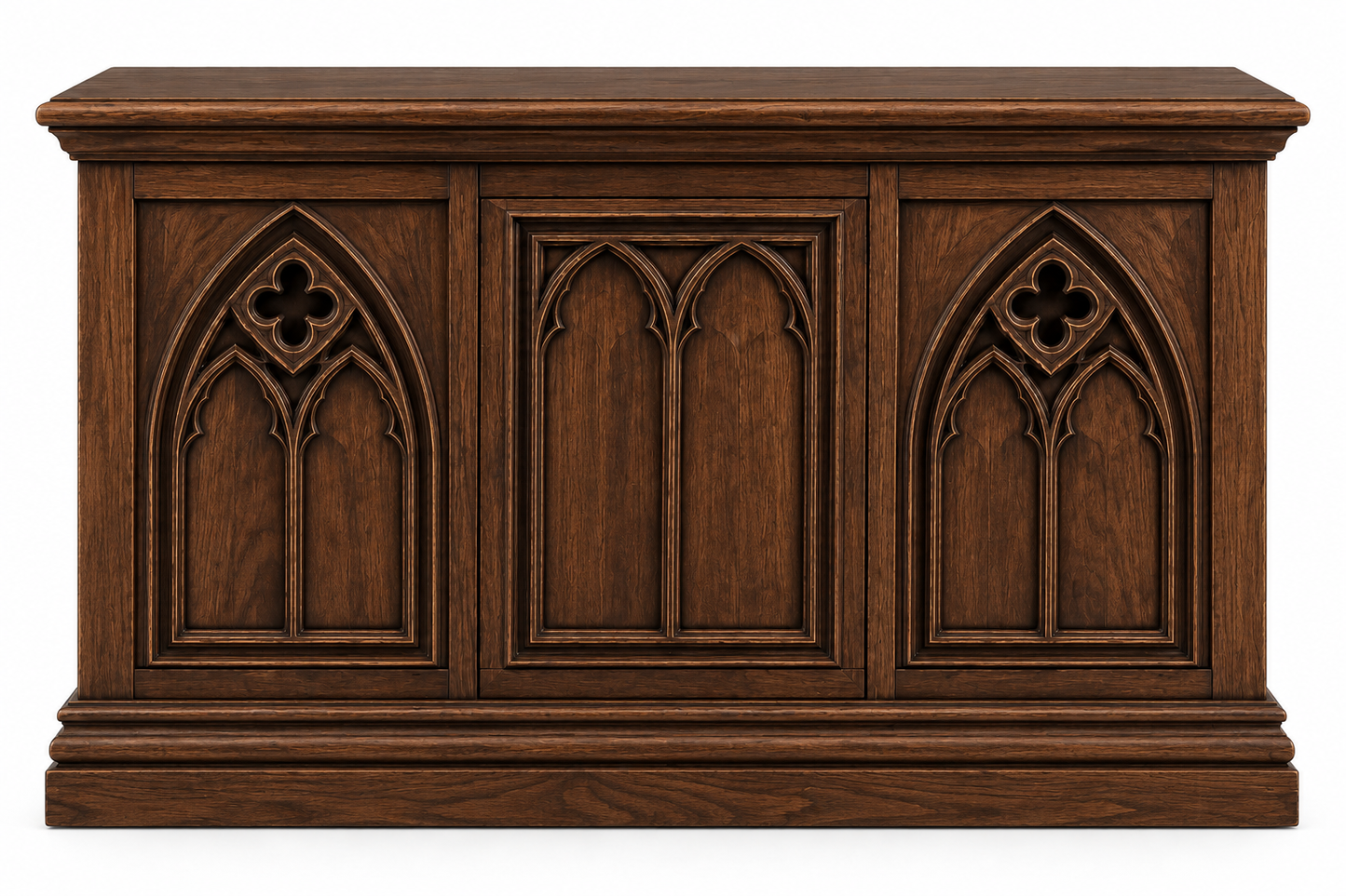 Cathedral Reverie™ Gothic Hand-Carved Solid Wood Storage Chest Box