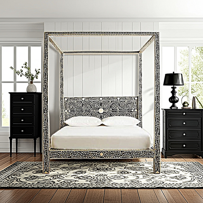 Fontana Bone Inlay 4 Post Bed