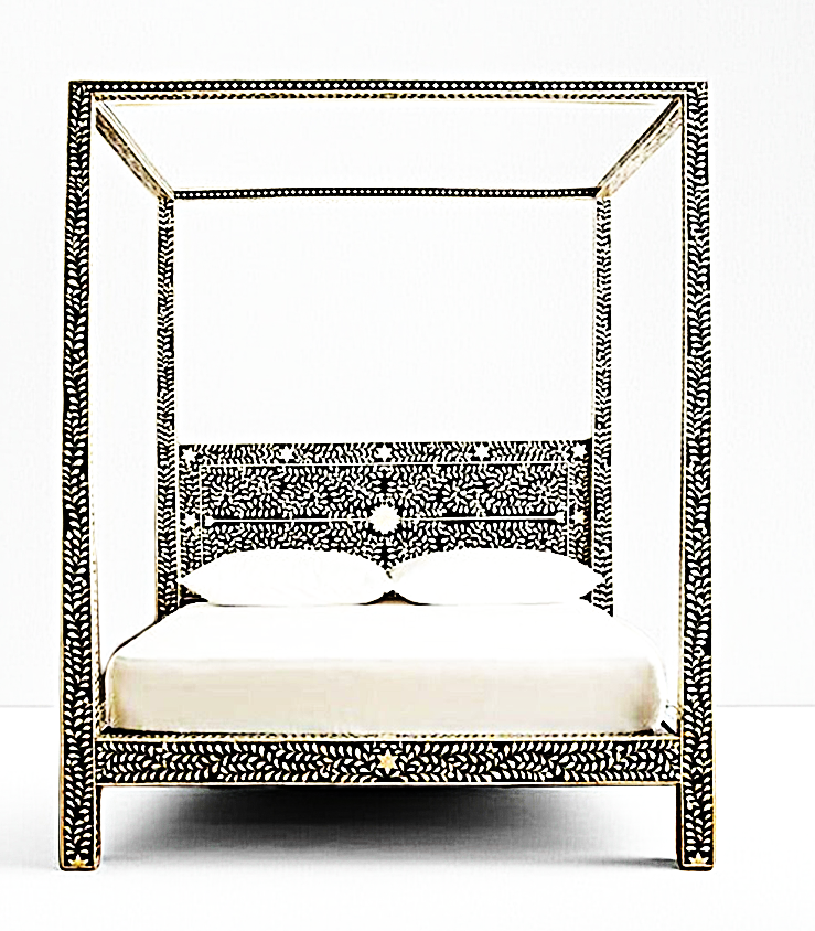 Fontana Bone Inlay 4 Post Bed