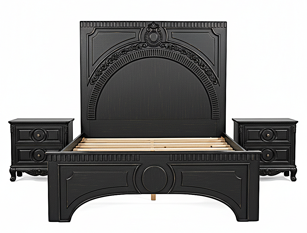 Regalia Gothic Hand-Carved Solid Wood Platform Bed & Bedroom Collection