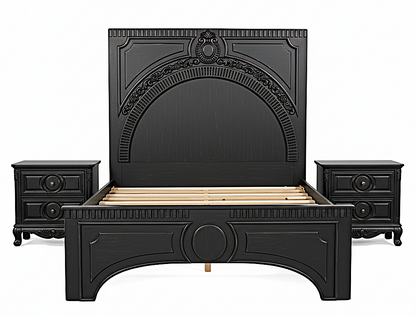 Regalia Gothic Hand-Carved Solid Wood Platform Bed & Bedroom Collection