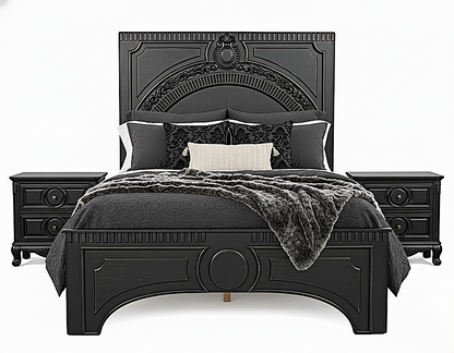 Regalia Gothic Hand-Carved Solid Wood Platform Bed & Bedroom Collection