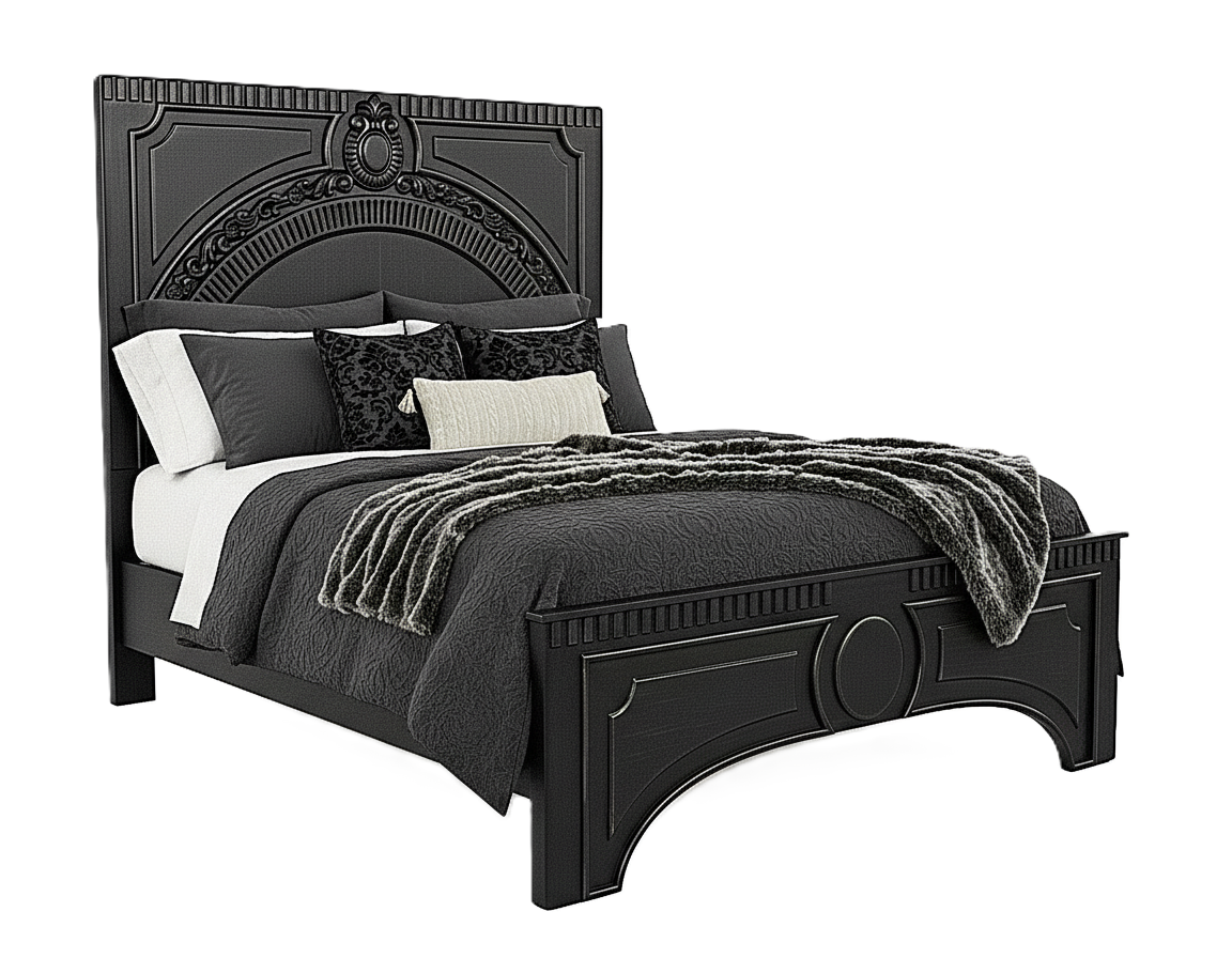 Regalia Gothic Hand-Carved Solid Wood Platform Bed & Bedroom Collection