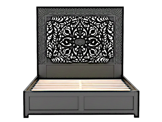 Shah Hand carved Solid Wooden Platform Bedframe / Bedroom Set