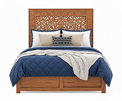Shah Hand carved Solid Wooden Platform Bedframe / Bedroom Set