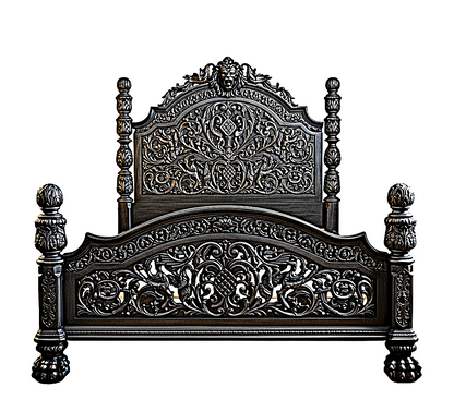 Nawab Solid Wooden Hand carved Mughal Platform Bed
