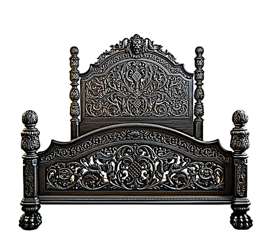 Nawab Solid Wooden Hand carved Mughal Platform Bed