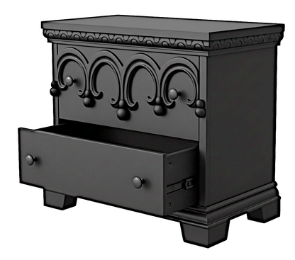 Obsidian Sanctuary Hand-Carved Solid Wooden Platform Bed