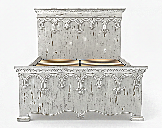 Obsidian Sanctuary Hand-Carved Solid Wooden Platform Bed